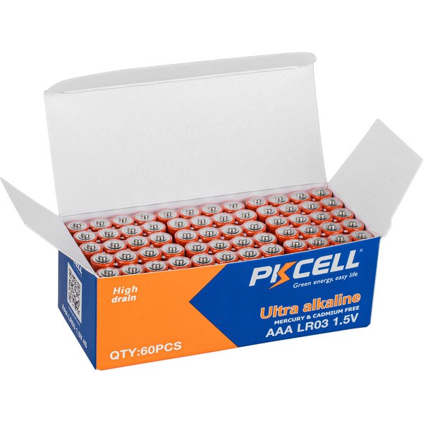 Main product image for PKCELL 60-Pack AAA Ultra Alkaline Battery 142-245
